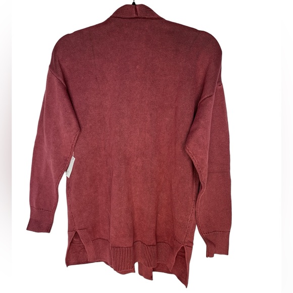 Goodthreads Women Mineral Wash Burgundy Open Cardigan Sweater Size Small - Picture 2 of 11